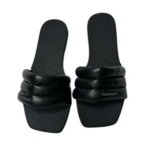 SOLD Havaianas You Milan Black Slides. Size 37-38.